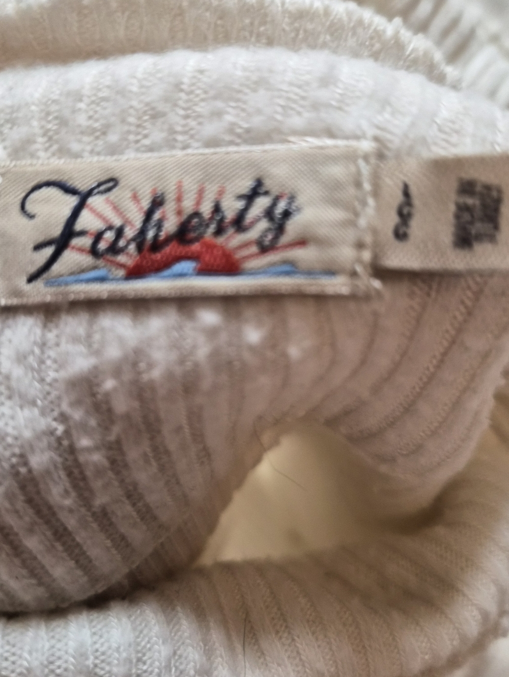 Faherty Cream Ribbed Turtleneck Sweater - Picture 3 of 3
